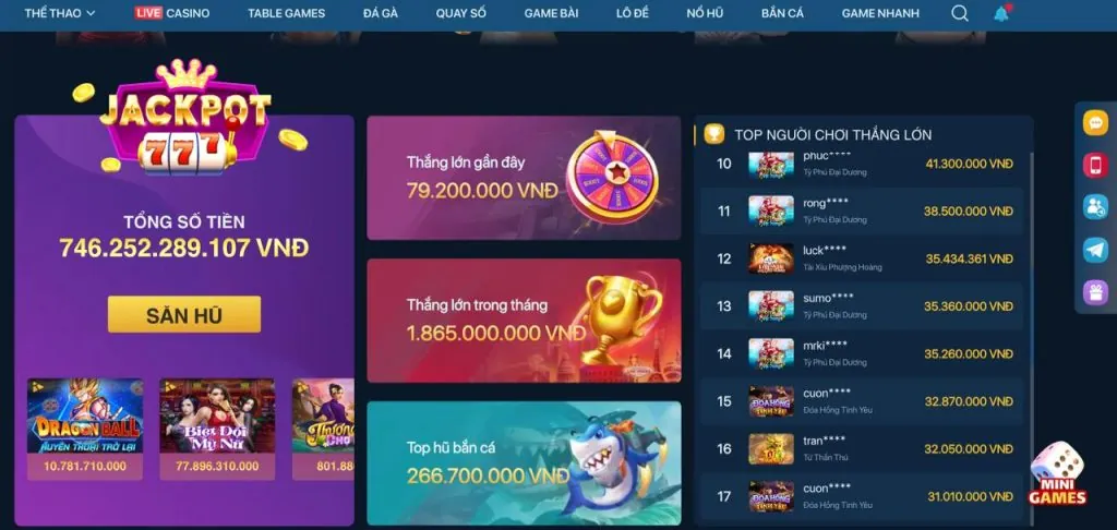 Đa dạng trò chơi tại 79kings
